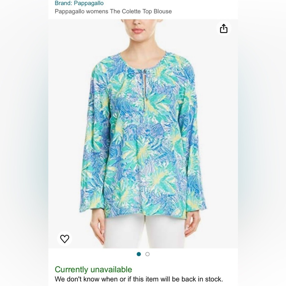Pappagallo The Colette Top Blouse size XL
